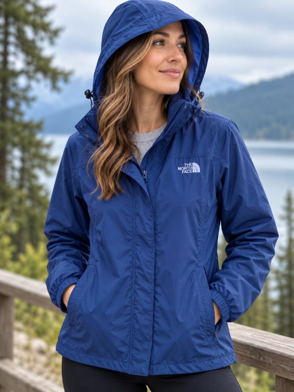 The North Face Resolve DryVent Waterproof Hooded Blue Rain Jacket M Gorpcore EUC